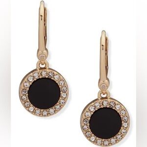 DKNY Pave & Stone Small Drop Earrings